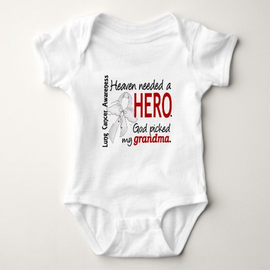 Heaven Need A Hero Grandma Lung Cancer Romper (Voorkant)