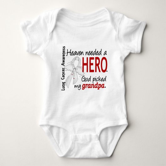 Heaven Need a Hero Grandpa Lung Cancer Romper (Voorkant)
