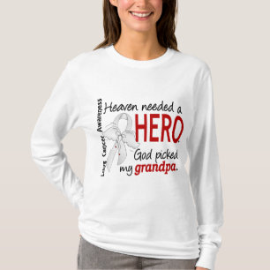 Heaven Need a Hero Grandpa Lung Cancer T-shirt