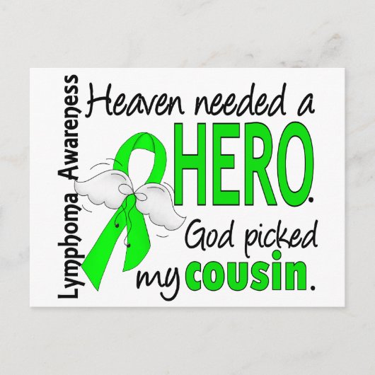 Heaven Needs a Hero Cousin Lymphoma Briefkaart (Voorkant)
