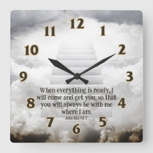 Heaven Scripts Square Wall Clock Vierkante Klok