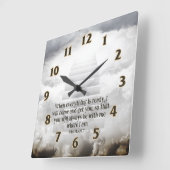 Heaven Scripts Square Wall Clock Vierkante Klok (Hoek)