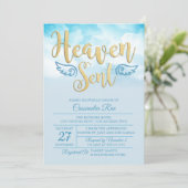 Heaven Send Baby shower Invitation Kaart (Staand voorkant)