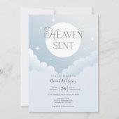 Heaven Send Blue Clouds Baby shower Kaart (Voorkant)