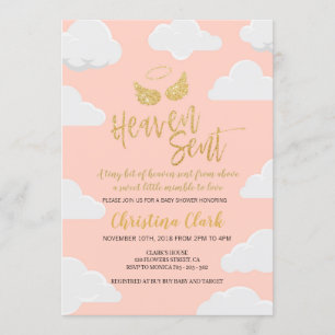 Heaven Send Girl Baby shower Kaart