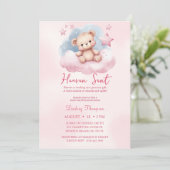 Heaven Send Pink Beer Baby shower Kaart (Staand voorkant)