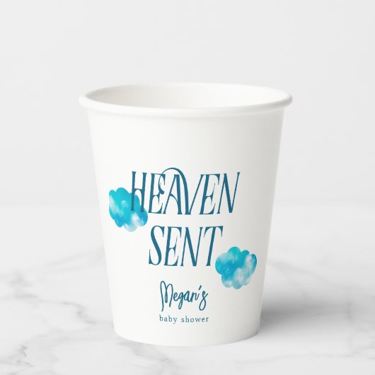 Heaven Send Religious Boy Baby shower Papieren Bekers (Voorkant)
