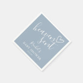 Heaven Send Script Dusty Blue Boy Baby shower Servet (Hoek)