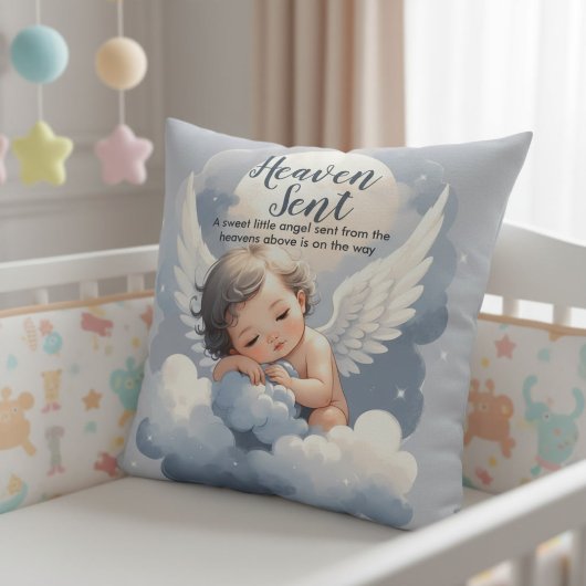 Heaven Sent Angel Baby in Clouds Baby shower Kussen