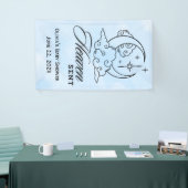 Heaven Sent Baby shower Blue Moon Stars Spandoek (Beurs)