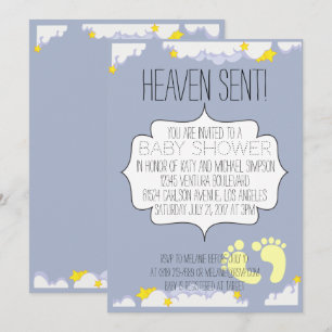 Heaven Sent Baby shower Invitation Kaart