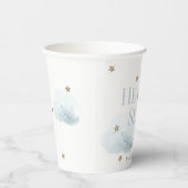 Heaven Sent Blue Cloud Boy Baby shower Papieren Bekers (Rechts)