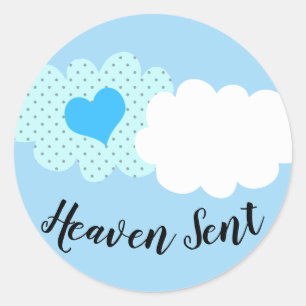 Heaven Sent Cloud and Heart Stickers blue