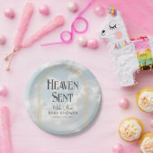 Heaven Sent Clouds Sky Boho Arch Baby shower Papieren Bordje (Feest)