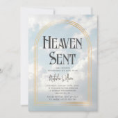 Heaven Sent Clouds Sky Neutral Baby shower Kaart (Voorkant)