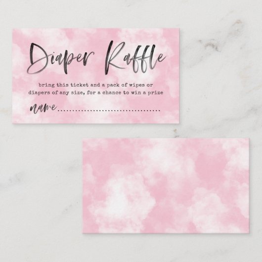 Heaven Sent Diaper Raffle Ticket | Roze Informatiekaartje (Voorkant / Achterkant)