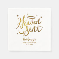 Heaven Sent Elegant Baby shower Gouden Glitter