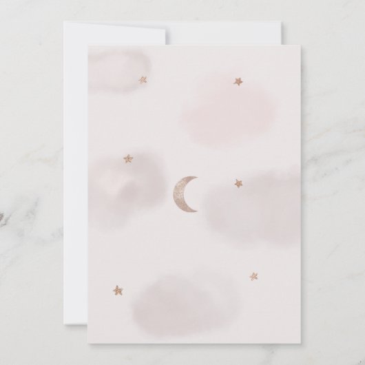 Heaven sent gender neutral moon stars Invitation (Dos)