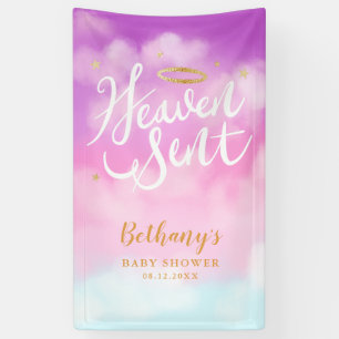 Heaven Sent Gold Halo Baby shower Roze Spandoek