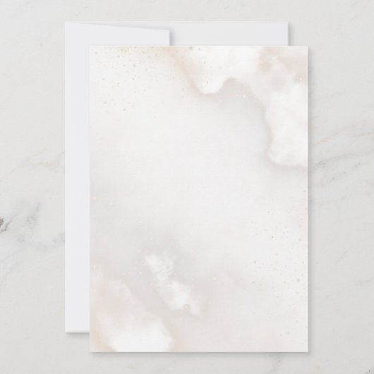 Heaven Sent Neutral Bow Baby Shower Invitation Kaart (Achterkant)