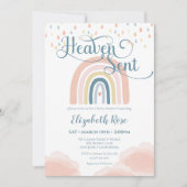 Heaven Sent Rainbow Baby shower Clouds Kaart (Voorkant)