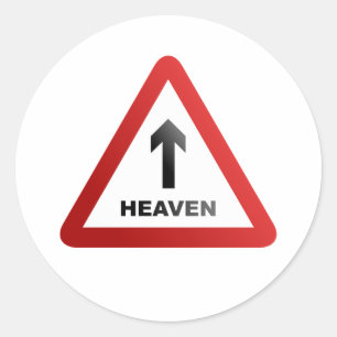 Heaven Warning Sign Ronde Sticker