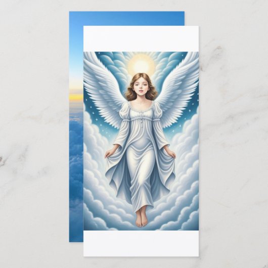 Heavenly Angel Flat Vakantie Kaart (Voorkant / Achterkant)