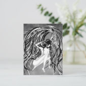 Heavenly Angel Grey Postcard Briefkaart (Staand voorkant)