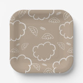 Heavenly Angel Halo Cloud Beige Papieren Bordje (Voorkant)