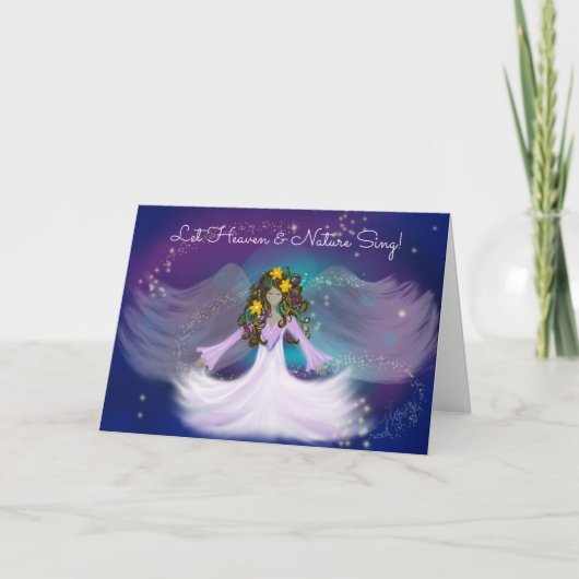 Heavenly Angel-kerstkaart Kaart (Voorkant)