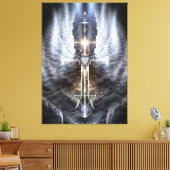 Heavenly Angel Wing Cross Canvas Afdrukspad (Insitu (Woonkamer))