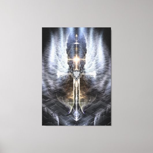 Heavenly Angel Wing Cross Canvas Afdrukspad (Voorkant)