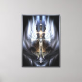 Heavenly Angel Wing Cross Fractal Art Compositie Canvas Afdruk (Voorkant)