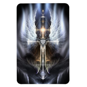 Heavenly Angel Wing Cross Fractal Flexible Magnet Magneet