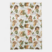 Heavenly Angels, Holly & Music Collage Theedoek (Verticaal)