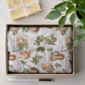 Heavenly  Angels, Holly & Music Collage Tissuepapier (Geschenk)