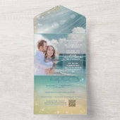 Heavenly Beach Destination Alles in 1 bruiloft Uit All In One Uitnodiging (Binnen)