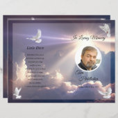 Heavenly Begrafenisprogramma Sjabloon (Voorkant / Achterkant)