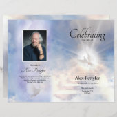 Heavenly Begrafenisprogramma Sjabloon (Voorkant / Achterkant)