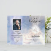 Heavenly Begrafenisprogramma Sjabloon (Staand voorkant)