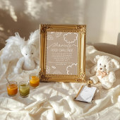 Heavenly Beige Baby Food Challenge Game Sign Kaart