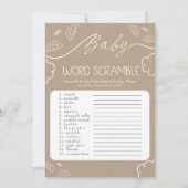 Heavenly Beige Baby Word Scramble Game Kaart (Voorkant)