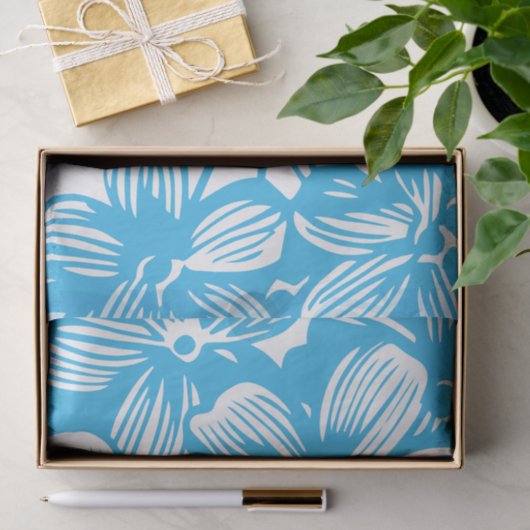 Heavenly Blue Botanical Hydrangea Flower Blossom Tissuepapier (Geschenk)