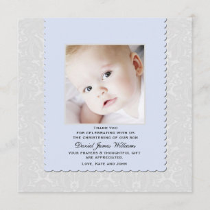 Heavenly Blue Damask Foto: Dank je, Notecard Bedankkaart