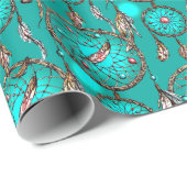 Heavenly Blue Dream Catcher Pattern Cadeaupapier (Rol Hoek)