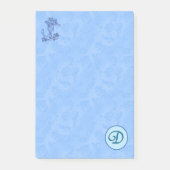 Heavenly blue Monogram (A-Z) Post-it Notes (Voorkant)