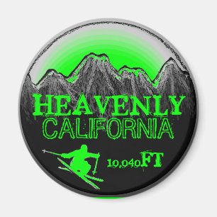 Heavenly California green ski art elevation magnet Magneet