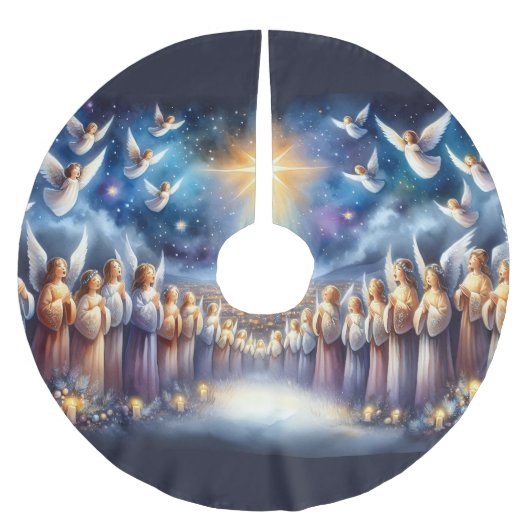 Heavenly Choir Under Star of Bethlehem Kerstboom Rok (Voorkant)