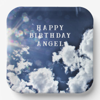 Heavenly Clouds "Happy Birthday" "Angel" Papieren Bordje