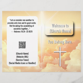 Heavenly Clouds Light Church Bulletin Flyer